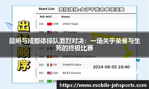 昆明与成都体操队激烈对决：一场关乎荣誉与生死的终极比赛
